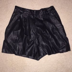 Black Leather shorts from H&M
